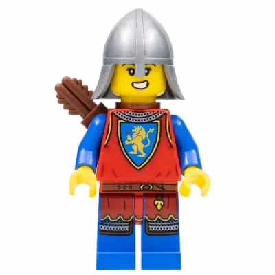 Lion Knight - Female, Flat Silver Neck Protector, Quiver