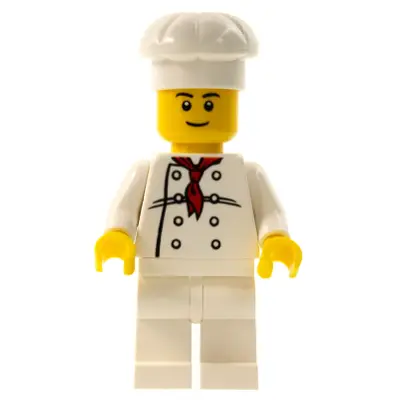 Chef - White Torso with 8 Buttons, White Legs, Black Eyebrows