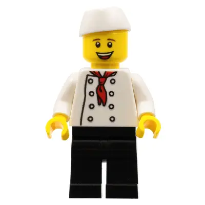 Chef - Black Legs, Open Mouth Smile, 'LEGO HOUSE Home of the Brick' on Back