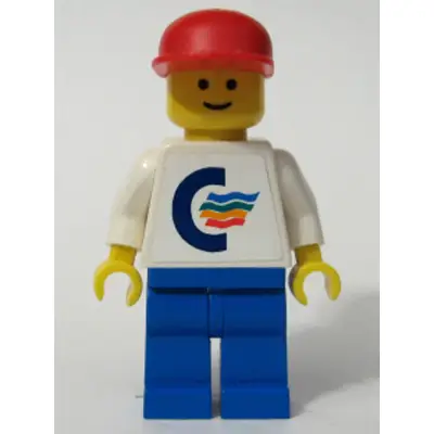 Color Line - White Torso (Sticker) with White Arms, Blue Legs, Red Cap