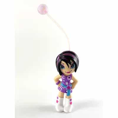 Clikits Figure Star - Black Hair Streaked with Purple, Purple Dress with Sash, White Boots (4240063)