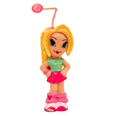 Clikits Figure Heart - Bright Light Yellow Hair, Light Green Top, Magenta Skirt (4240065)