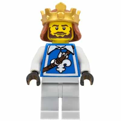 Warrior - King with Fleur-de-lis Vest, Crown, Dark Brown Beard