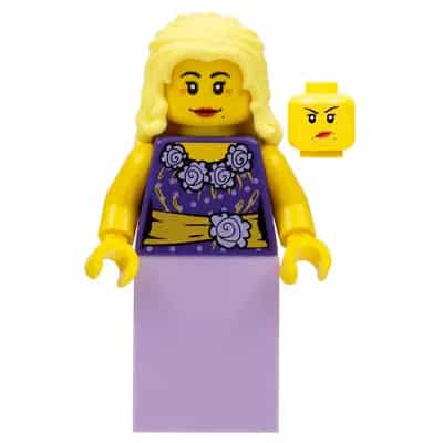 Musician - Female, Blouse with Gold Sash and Flowers, Lavender Skirt, Bright Light Yellow Hair