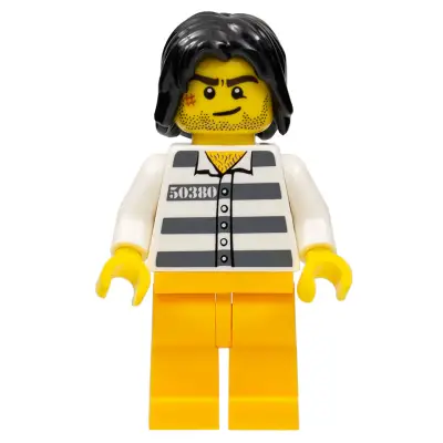 Police - Jail Prisoner 50380 Prison Stripes, Tousled Hair