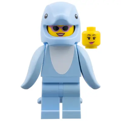 Dolphin Costume Fan, Series 28 (Minifigure Only without Stand and Accessories)