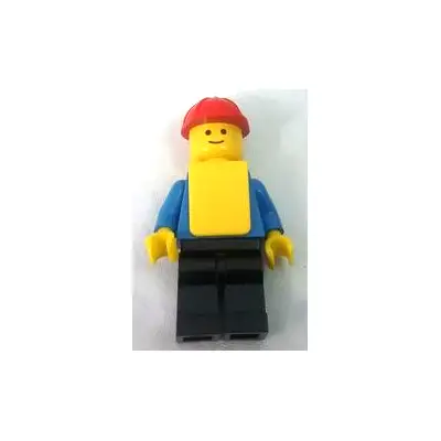 Shirt with 6 Buttons - Blue, Black Legs, Red Construction Helmet, Yellow Vest