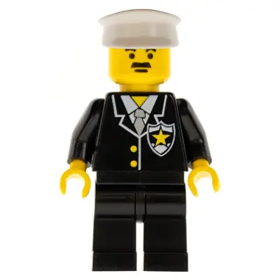 Police - Suit with Sheriff Star, Black Legs, White Hat