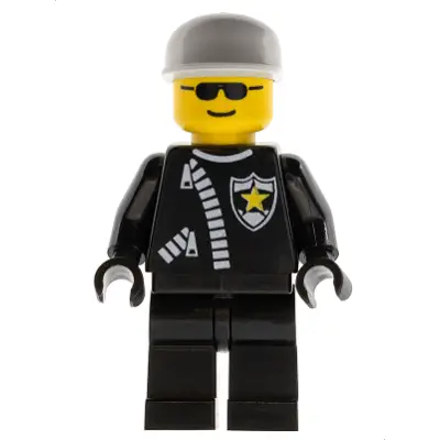Police - Zipper with Sheriff Star, White Cap
