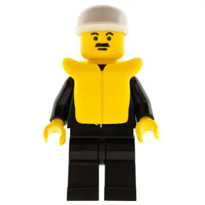 Police - Suit with Sheriff Star, Black Legs, White Cap, Life Jacket