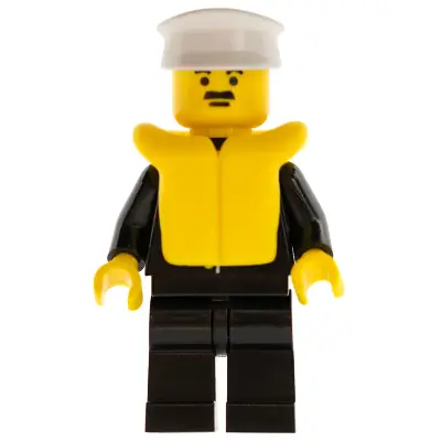 Police - Suit with Sheriff Star, Black Legs, White Hat, Life Jacket