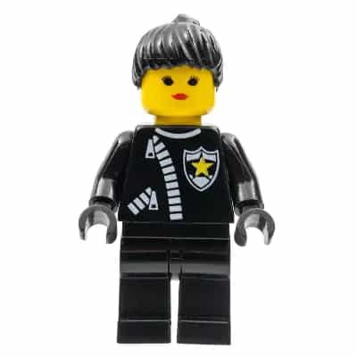 Police - Zipper with Sheriff Star, Black Ponytail Hair