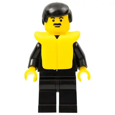 Police - Suit with Sheriff Star, Black Legs, Black Male Hair, Life Jacket