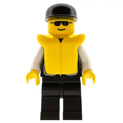 Police - Sheriff Star and 2 Pockets, Black Legs, White Arms, Black Cap, Life Jacket