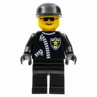 Police - Zipper with Sheriff Star, Black Cap, Black Sunglasses
