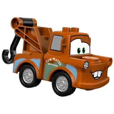 Duplo Tow Mater - Dark Orange Hook Base, Silver Wheels