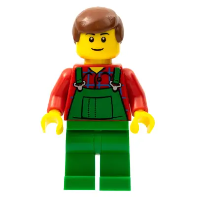 Overalls Farmer Green, Reddish Brown Male Hair, Black Eyebrows