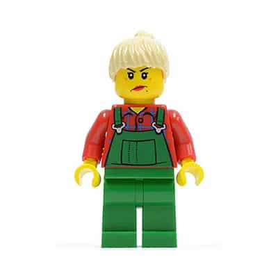 Overalls Farmer Green, Tan Ponytail Hair