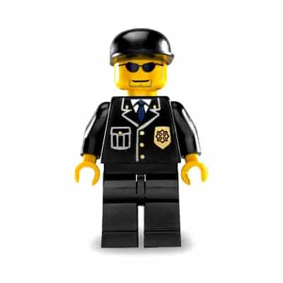 Police - City Suit with Blue Tie and Badge, Black Legs, Sunglasses, Black Cap