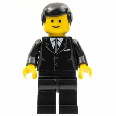 Suit Black, Black Male Hair, Standard Grin