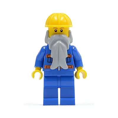 Blue Jacket with Pockets and Orange Stripes, Blue Legs, Beard, Yellow Construction Helmet (Undetermined Eyebrows)