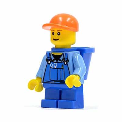 Overalls with Tools in Pocket Blue, Orange Short Bill Cap, Blue Short Legs, D-Basket (Undetermined Eyebrows)