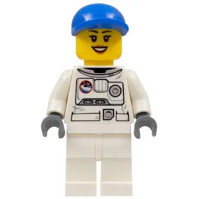 Spacesuit, White Legs, Blue Short Bill Cap, Eyelashes, Black Eyebrows