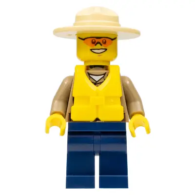 Forest Police - Dark Tan Shirt with Pockets, Radio and Gold Badge, Dark Blue Legs, Campaign Hat, Orange Sunglasses, Life Jacket Center Buckle