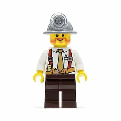 Miner - Shirt with Tie and Suspenders, Mining Helmet, Beard