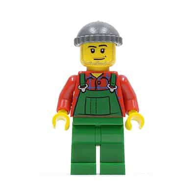 Overalls Farmer Green, Dark Bluish Gray Knit Cap