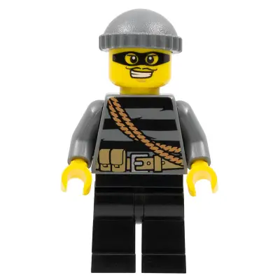 Police - City Burglar, Dark Bluish Gray Knit Cap, Mask