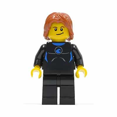 Coast Guard City - Surfer in Wetsuit, Dark Orange Tousled Hair, Crooked Smile