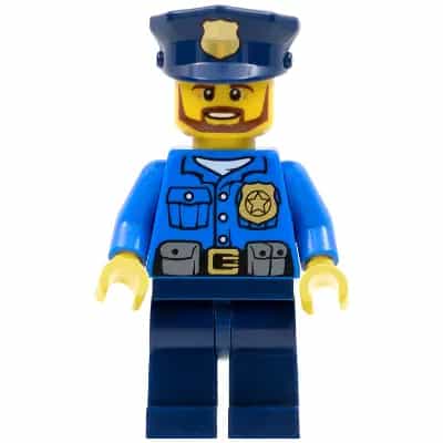 Police - City Officer, Gold Badge, Police Hat, Beard