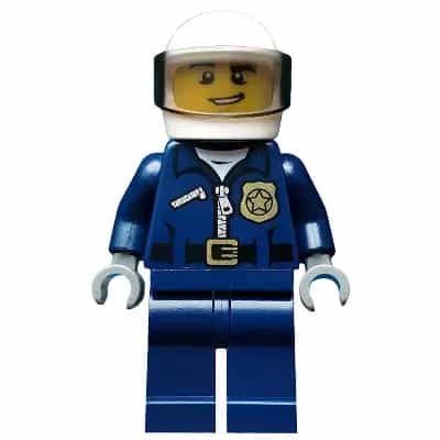 Police - City Motorcycle Officer, Lopsided Grin