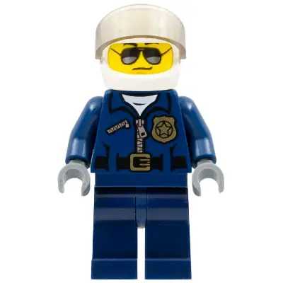 Police - City Helicopter Pilot, Sunglasses, Black Eyebrows