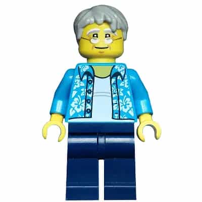 Beachgoer - Gray Male Hair, Glasses and Hawaiian Shirt