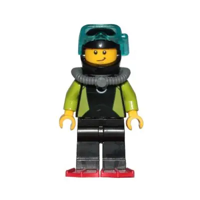 Coast Guard City - Diver, Black Wetsuit with White Logo