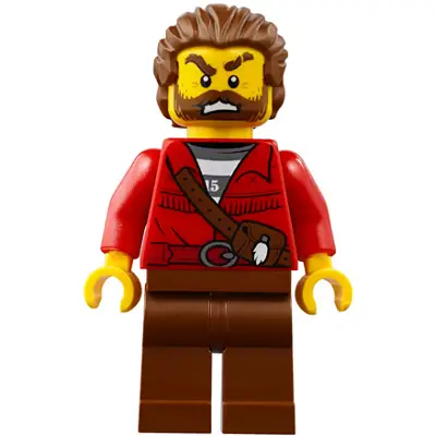 Mountain Police - Crook Male with Red Fringed Shirt with Strap and Pouch, Skunk Fighter