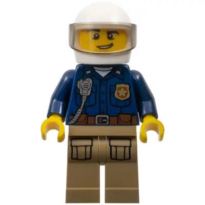 Mountain Police - Officer Male, White Helmet and Smirk