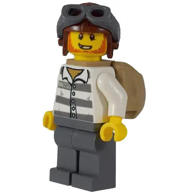 Mountain Police - Jail Prisoner 86753 Prison Stripes, Aviator Helmet, Backpack