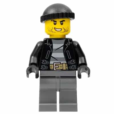 Police - City Bandit Crook, Black Knit Cap, Black Stubble