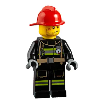 Fire - Reflective Stripes, Stubble Beard, Red Helmet