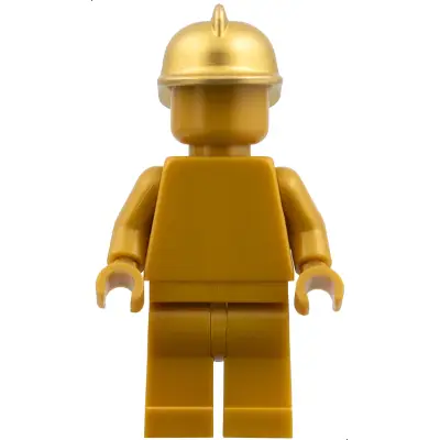 Statue - Pearl Gold with Metallic Gold Fire Helmet