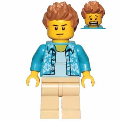Camera Operator - Hawaiian Shirt, Tan Legs, Medium Nougat Hair Spiked
