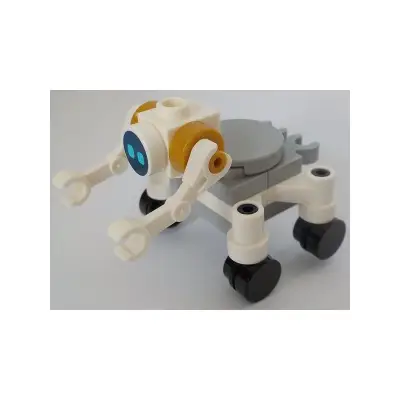 City Space Robot, Round Tiles as Wheels, Medium Azure Eyes
