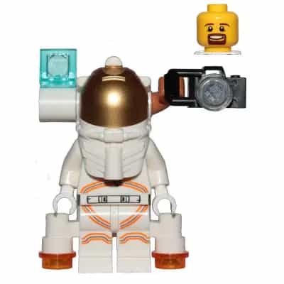 Astronaut - Male, White Spacesuit with Orange Lines, Side Camera and Lamp, Goatee