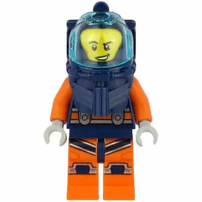 Deep Sea Diver - Male, Dark Blue Helmet, Lopsided Grin