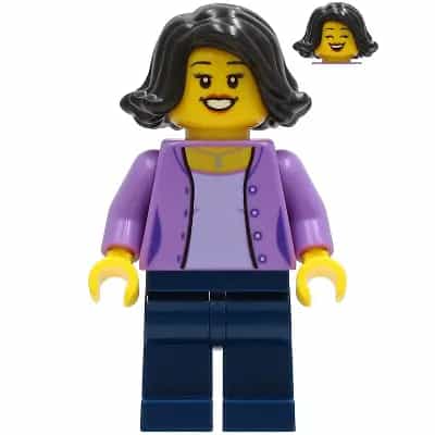 Mom - Medium Lavender Jacket, Dark Blue Legs, Black Hair