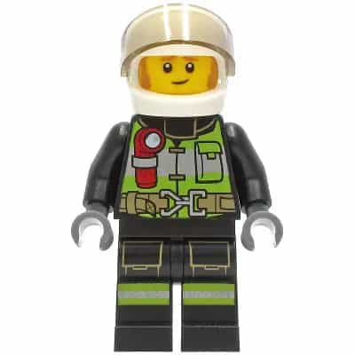 Fire Fighter - Clemmons, White Helmet, Trans-Brown Visor