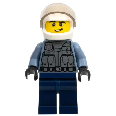 Police Officer - Sand Blue Police Jacket, Dark Blue Legs, White Helmet